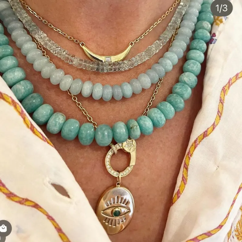 powder blue candy necklace sold by Theodosia