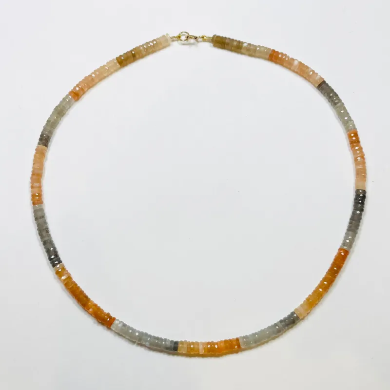 shaded moonstone heishi necklace sold by Theodosia