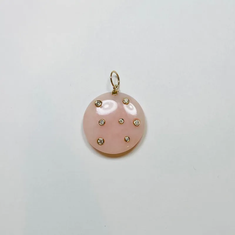 pink opal disk pendant sold by Theodosia