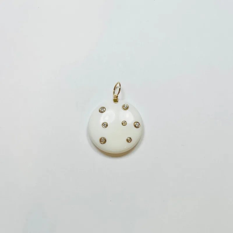 white agate disk pendant sold by Theodosia