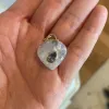 puffy moonstone heart with iolite sold by Theodosia