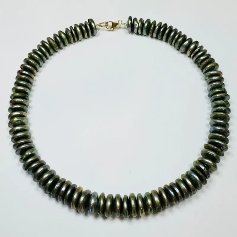 olive pearl statement collar sold by Theodosia