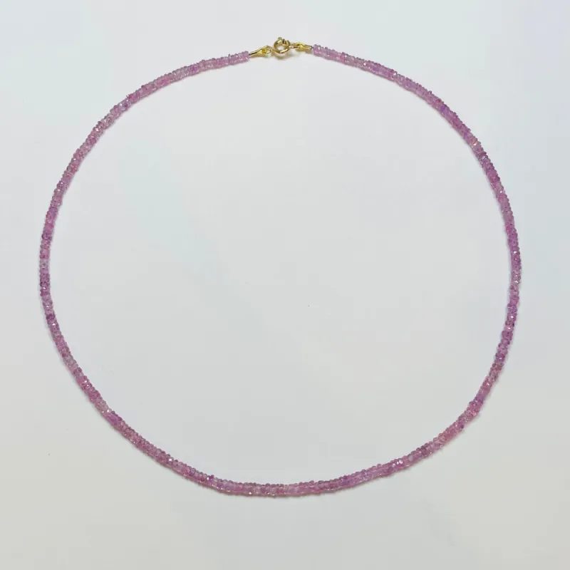 lavender rose sapphire heishi necklace sold by Theodosia