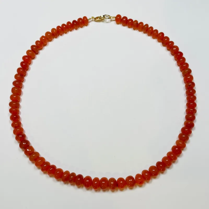 smooth carnelian candy necklace sold by Theodosia
