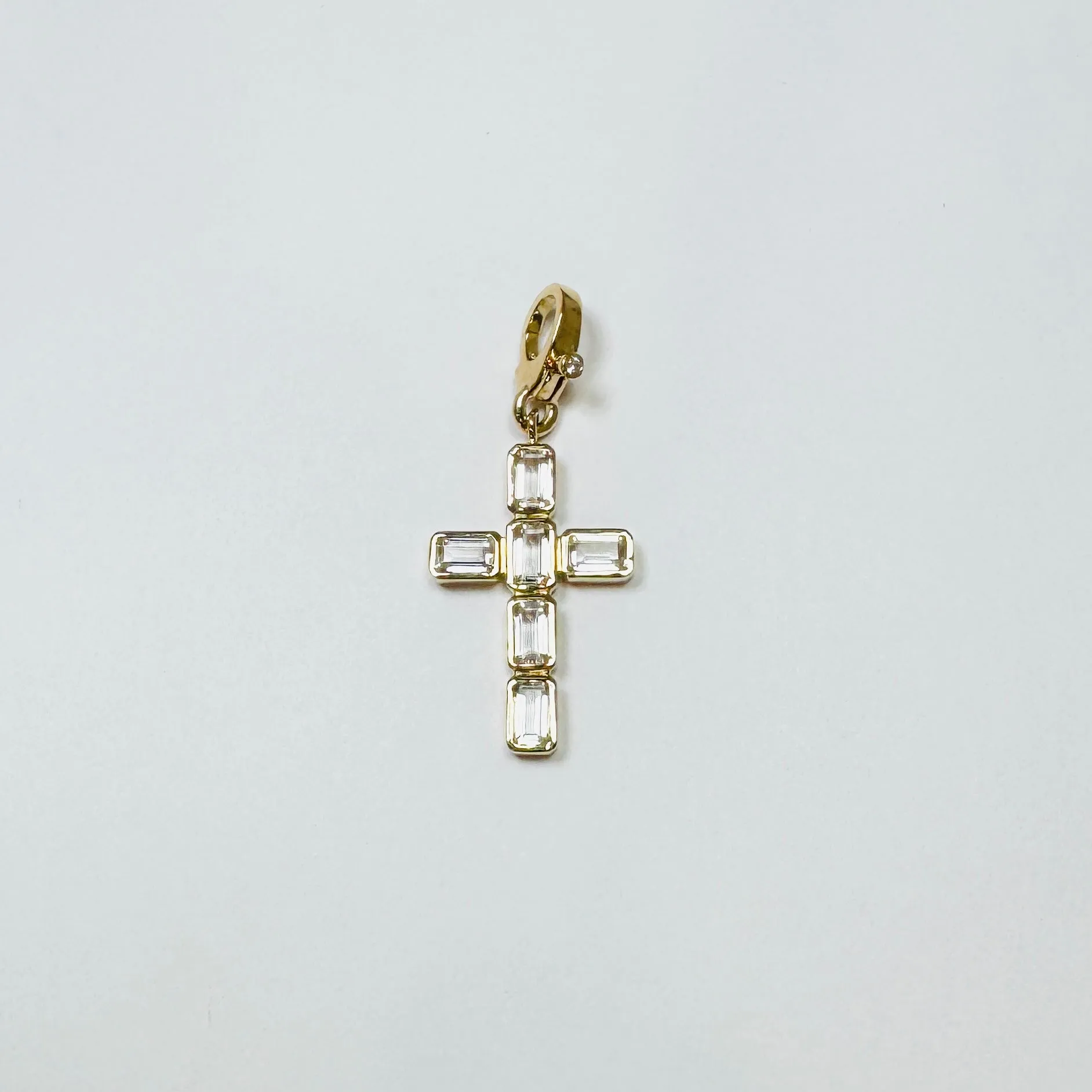 white topaz cross pendant sold by Theodosia