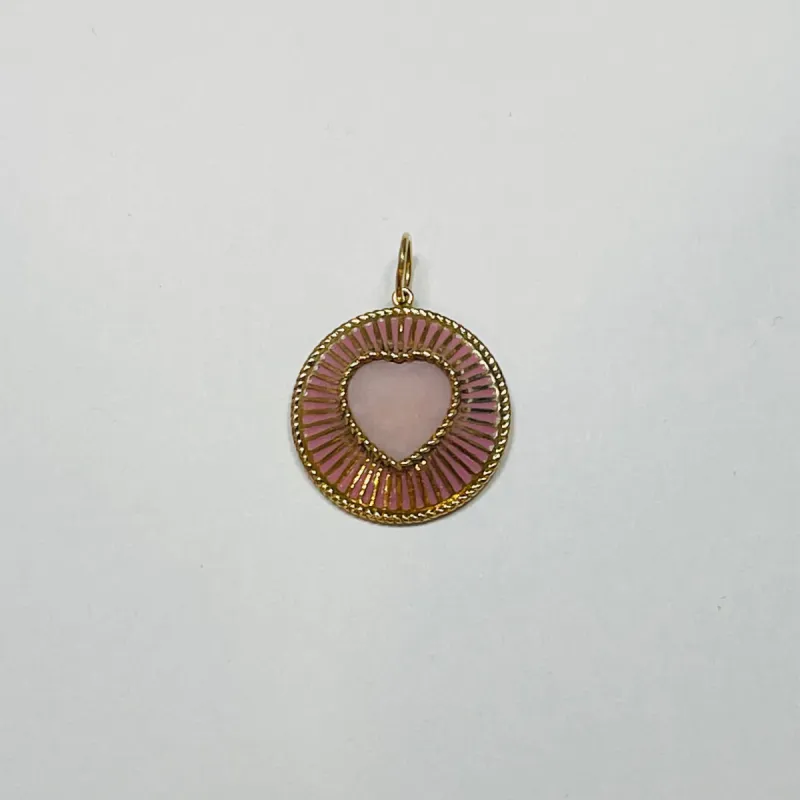 pink opal heart medallion pendant sold by Theodosia