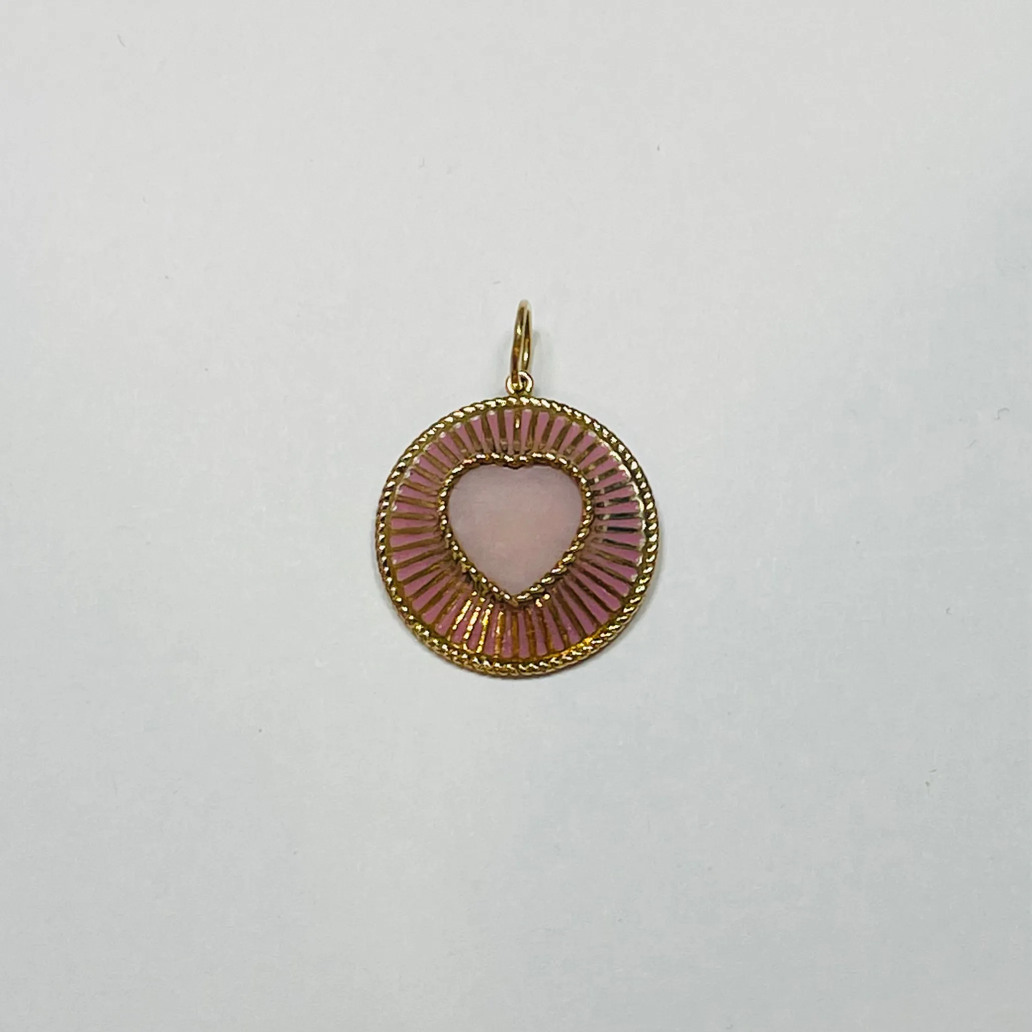 pink opal heart medallion pendant sold by Theodosia