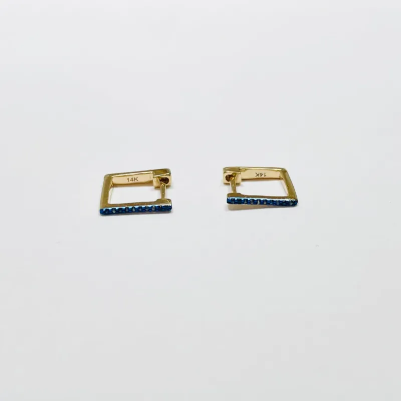 sapphire rectangular pave huggies sold by Theodosia