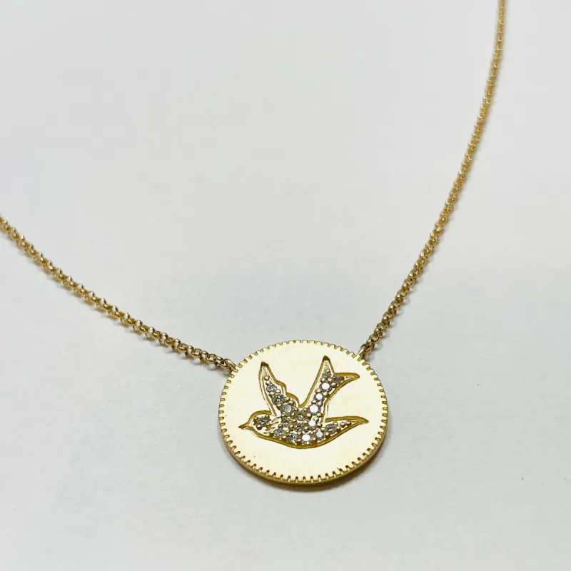 Dove coin necklace made by Theodosia