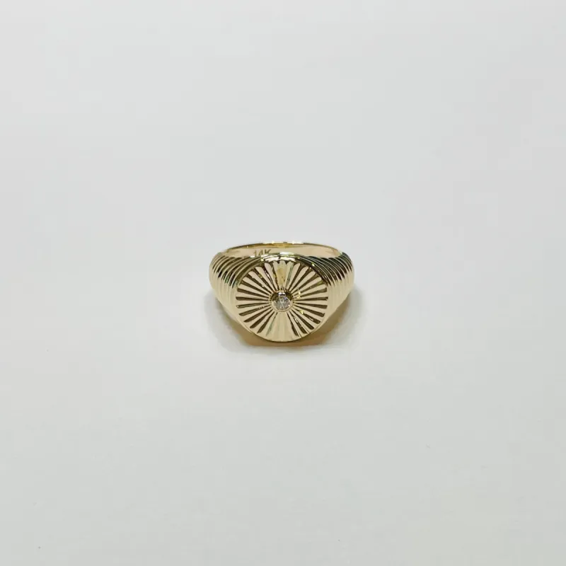 fluted pinky ring made by Theodosia