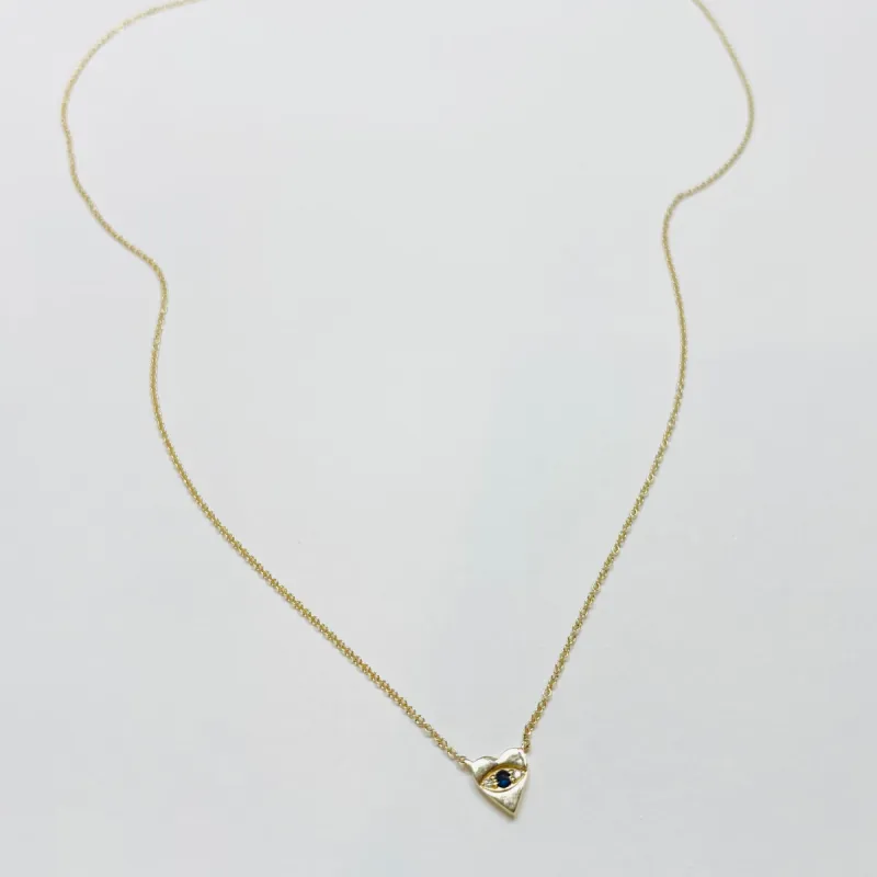 evil eye heart necklace made by Theodosia