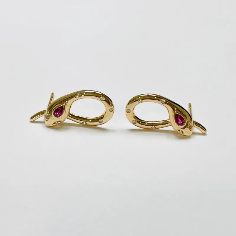 ruby snake earrings sold by Theodosia