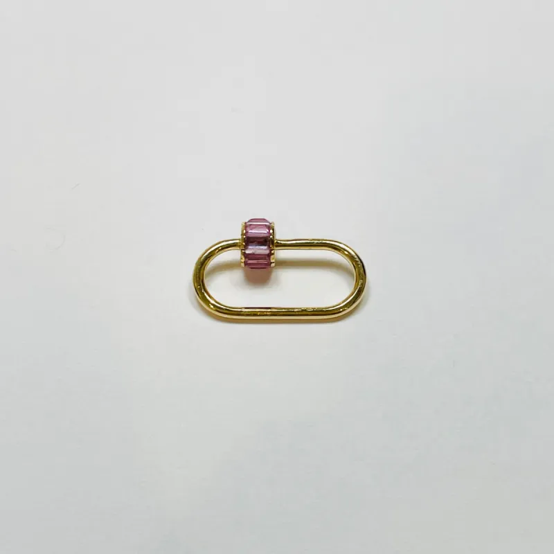 pink sapphire carabiner connector, large sold by Theodosia