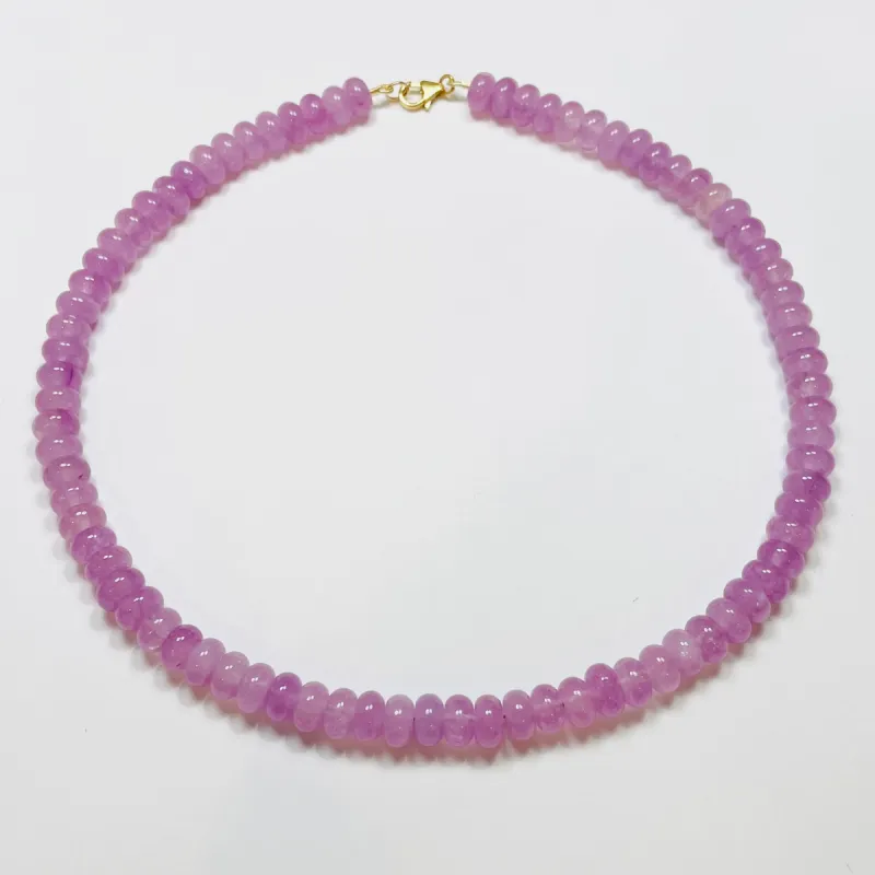 lavender rose angelite candy necklace sold by Theodosia
