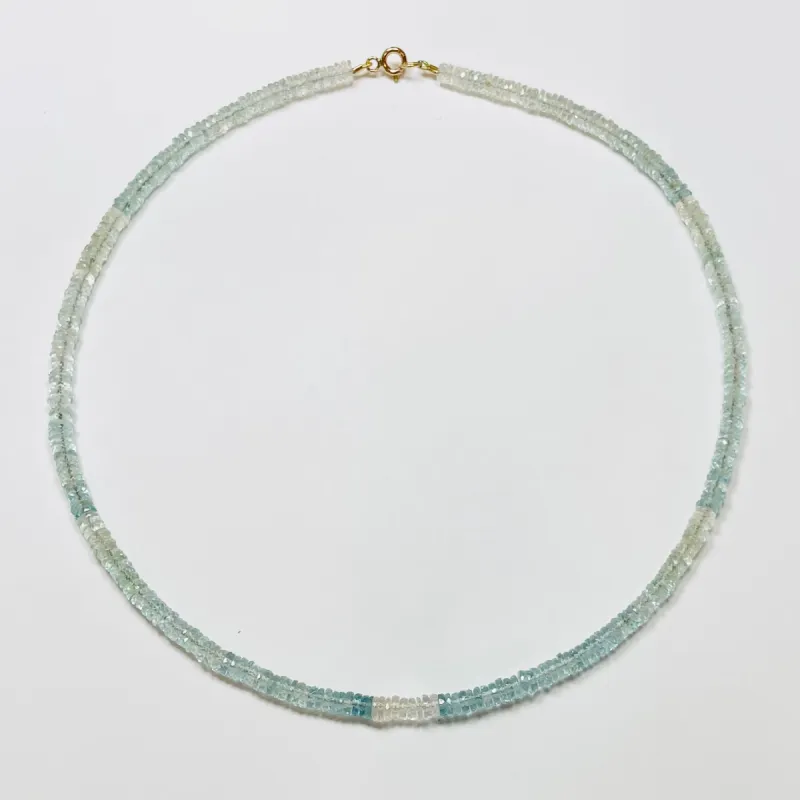 aquamarine heishi necklace sold by Theodosia