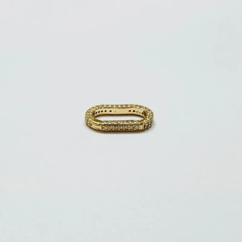 oval pavè diamond connector sold by Theodosia