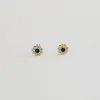 blue sapphire and diamond flower studs sold by Theodosia