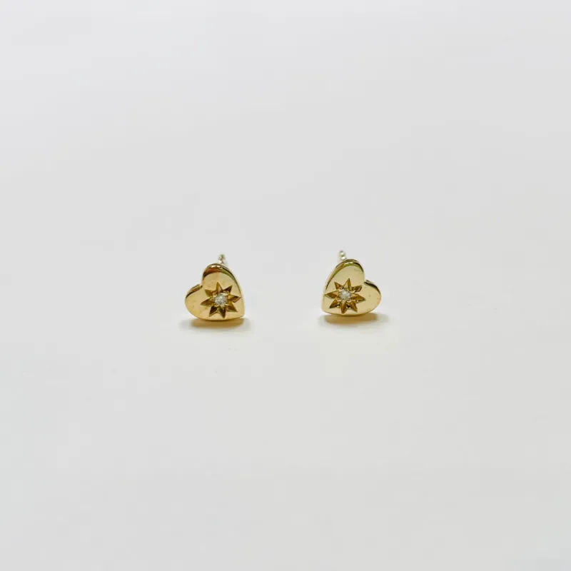 starburst heart studs sold by Theodosia