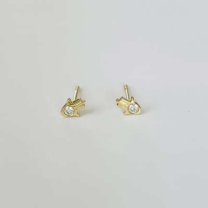 mini hamsa studs sold by Theodosia