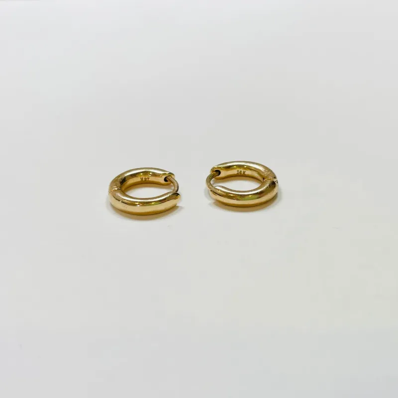 thick gold huggies, 12 mm sold by Theodosia