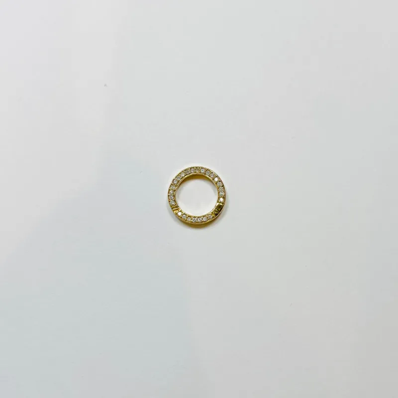 pave diamond circle connector sold by Theodosia