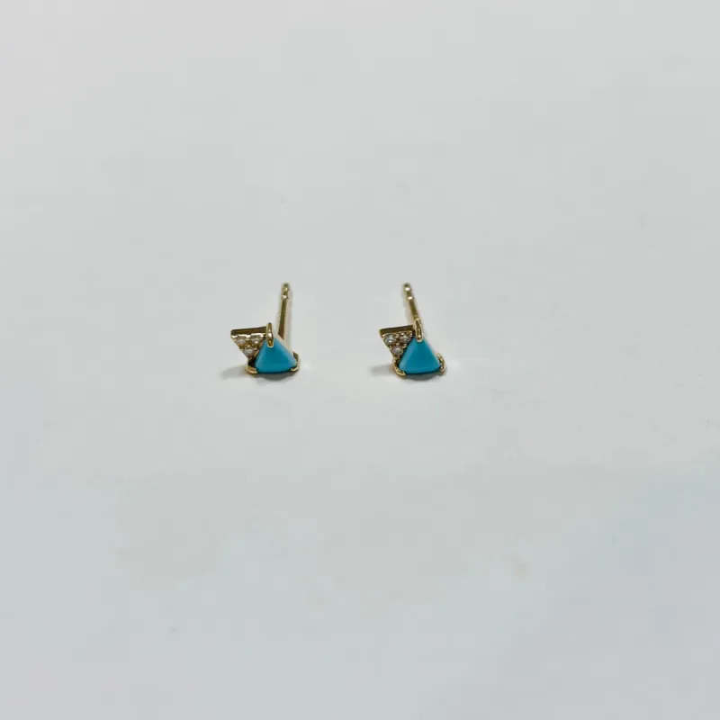 double triangle studs, turquoise sold by Theodosia