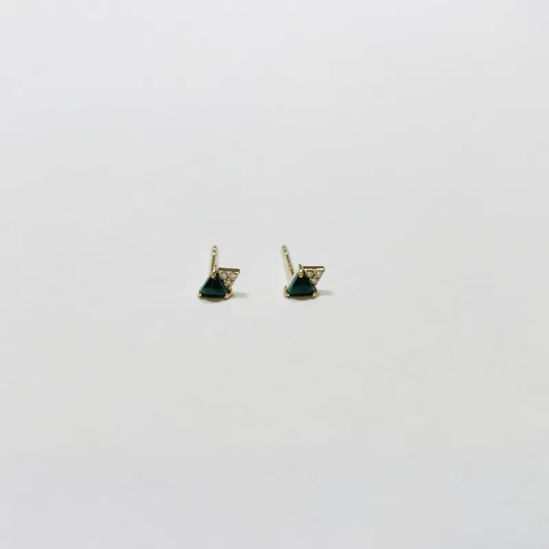 double triangle studs, malachite sold by Theodosia