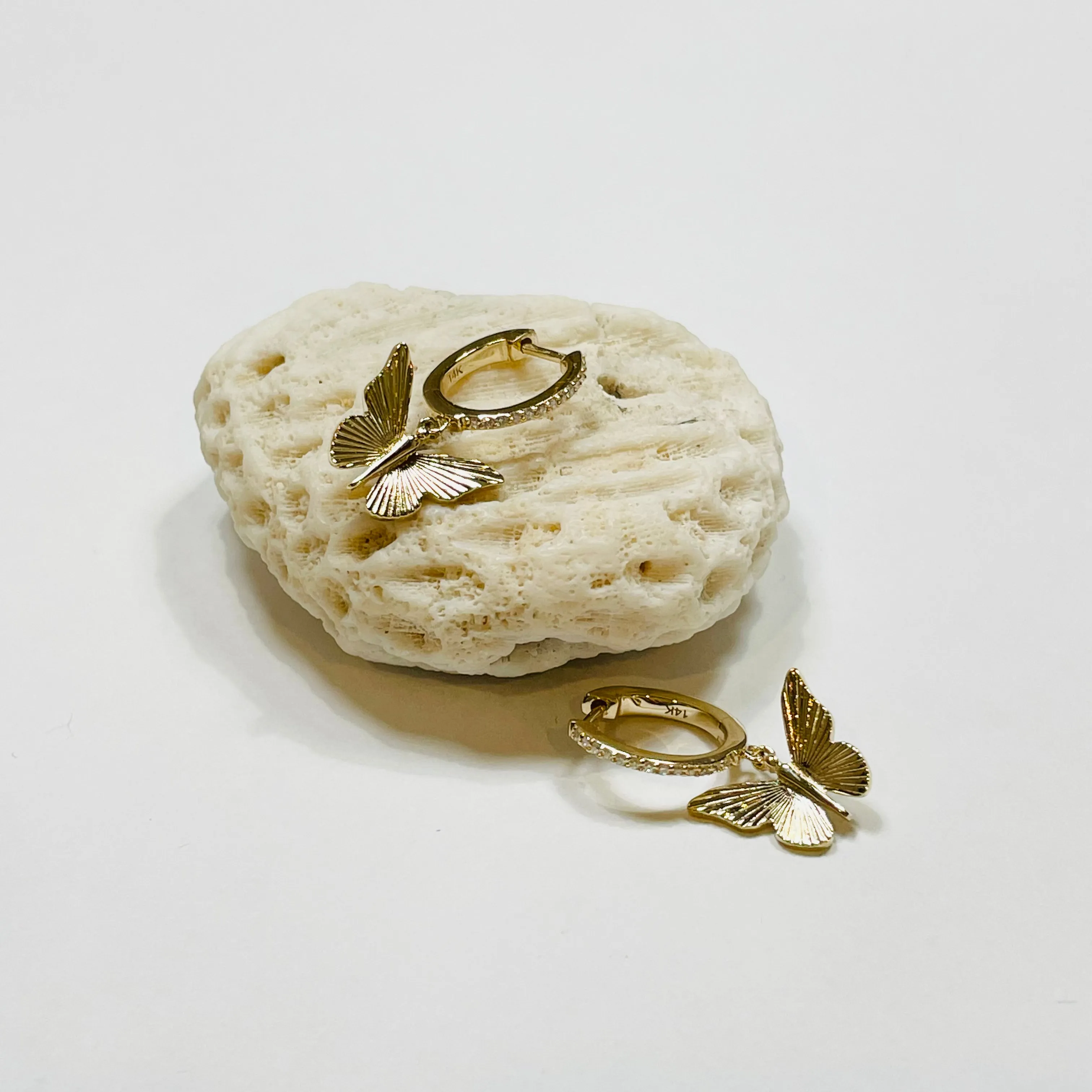 butterfly charm huggies sold by Theodosia