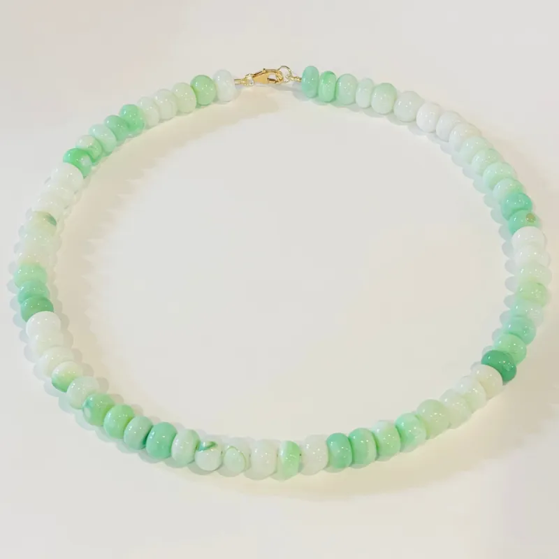 mint shaded smooth opal candy necklace sold by Theodosia
