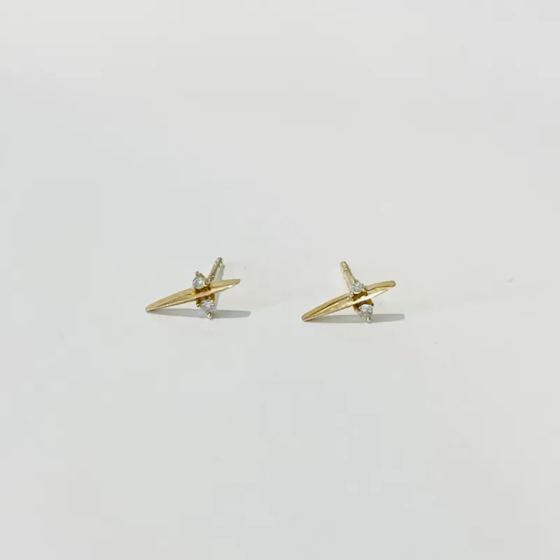 double diamond spike studs sold by Theodosia