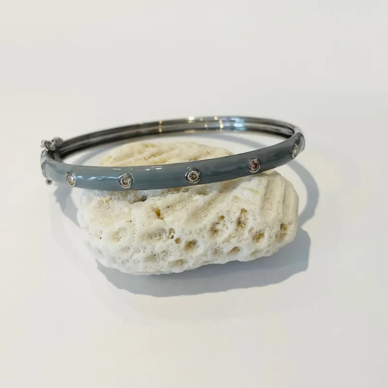 enamel bangle, silver sold by Theodosia