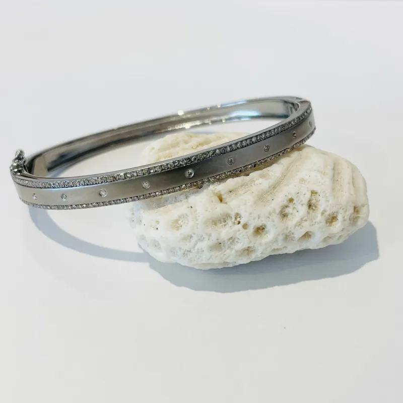 diamond band bangle, silver sold by Theodosia