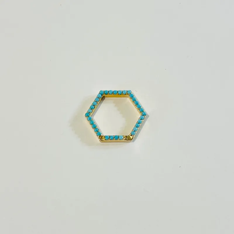 turquoise hexagon connector made by Theodosia