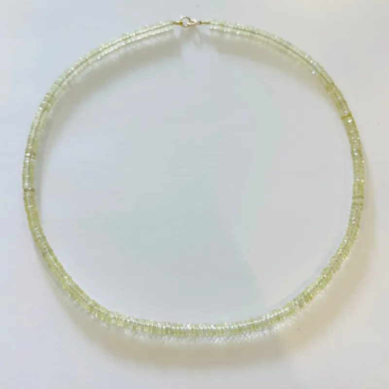 lemon topaz heishi necklace sold by Theodosia