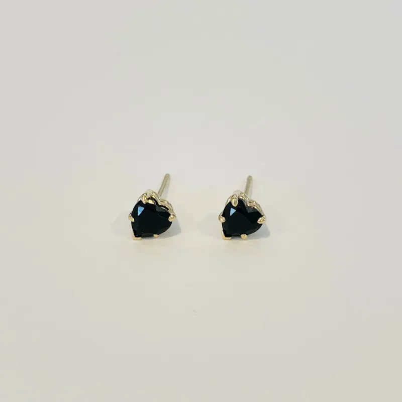 onyx heart studs sold by Theodosia