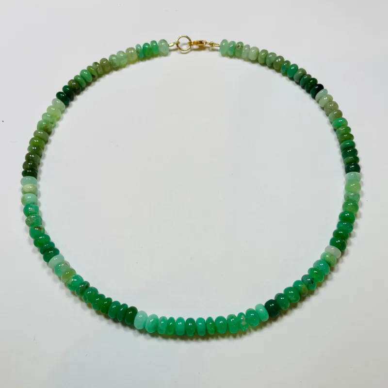 7mm chrysoprase candy necklace sold by Theodosia