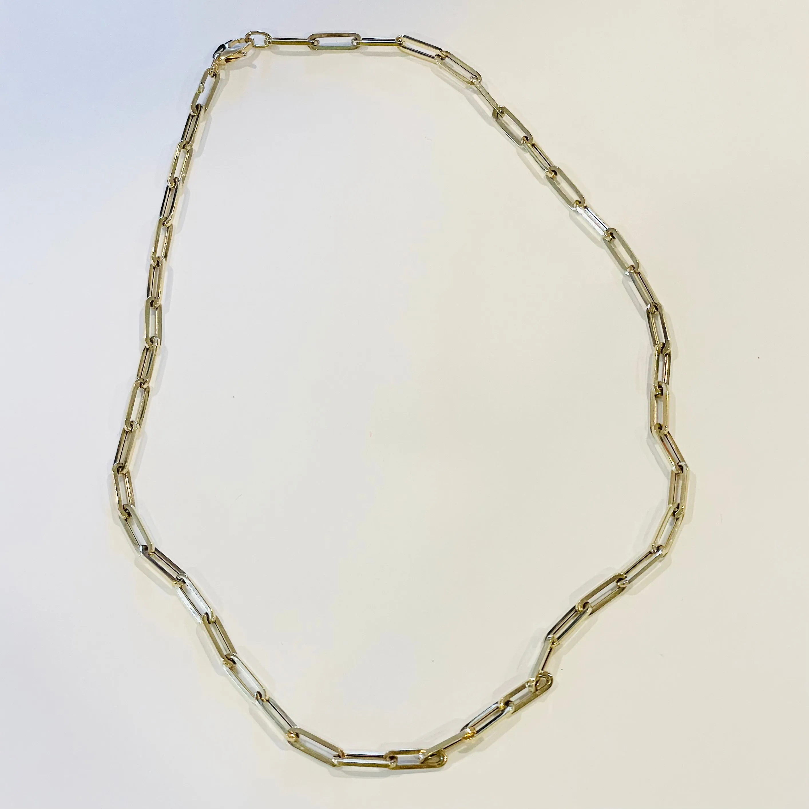 14k gold 12x4 mm paperclip chain sold by Theodosia product image thumbnail 3