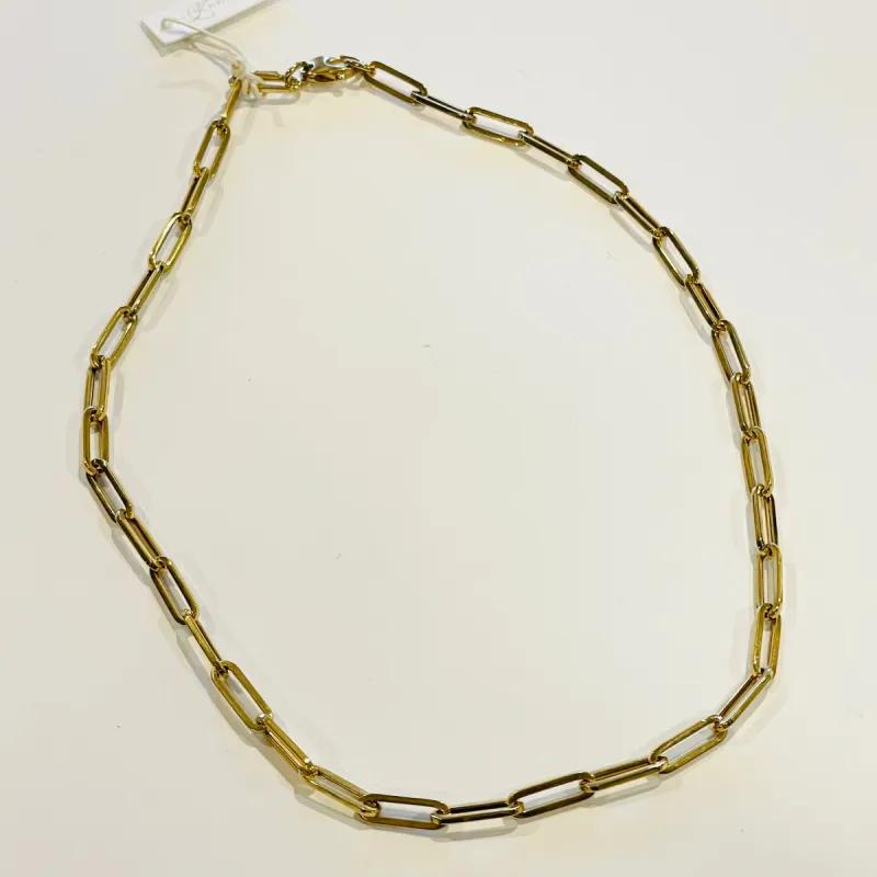 14k gold 12x4 mm paperclip chain sold by Theodosia
