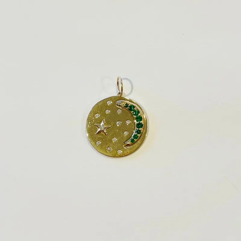 zodiac emerald moon pendant sold by Theodosia
