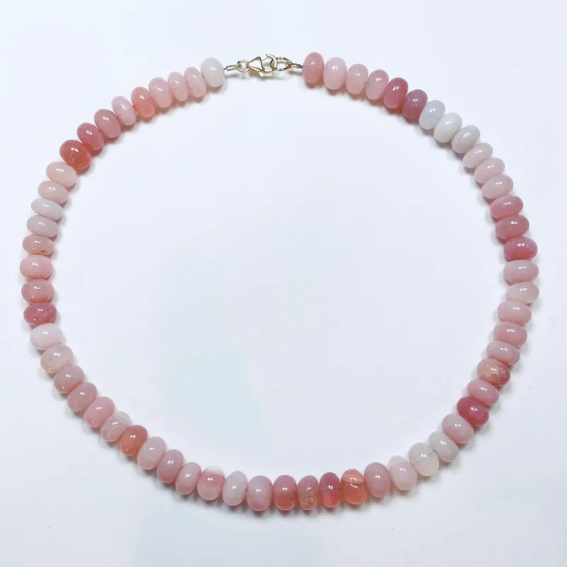 smooth pink opal candy necklace sold by Theodosia