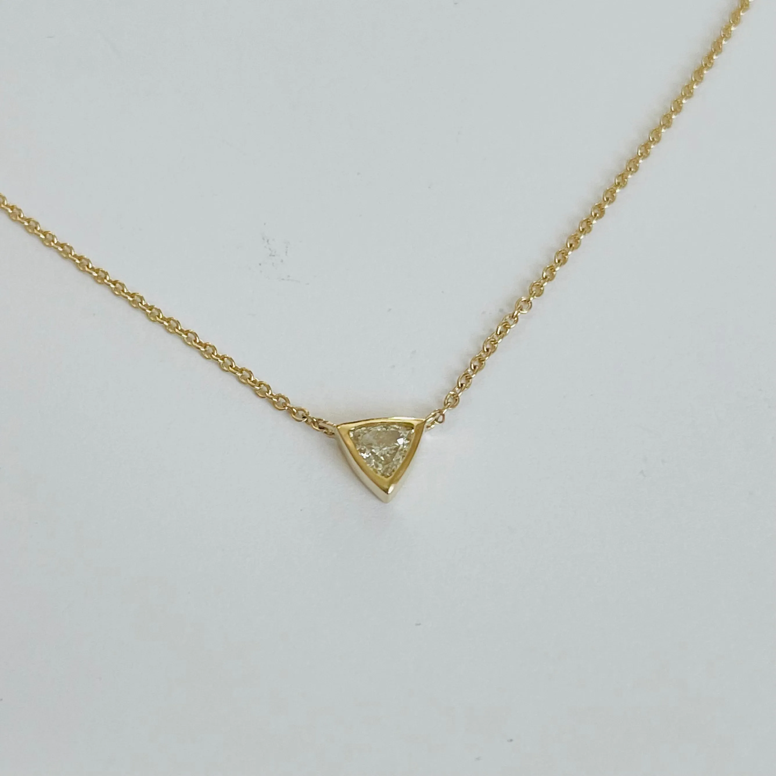 triangle diamond on gold chain sold by Theodosia product image thumbnail 2