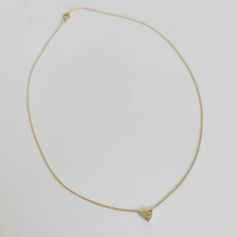 triangle diamond on gold chain made by Theodosia