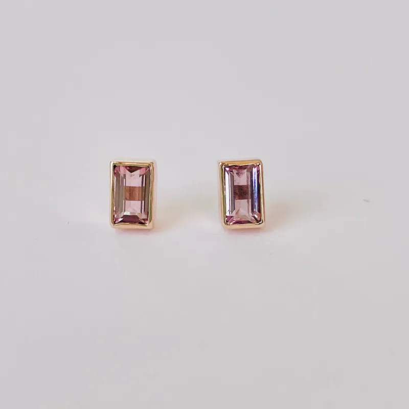 green tourmaline studs made by Theodosia