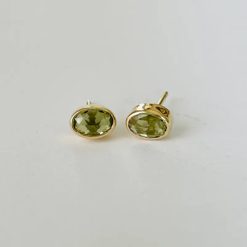 sapphire bezel set studs sold by Theodosia