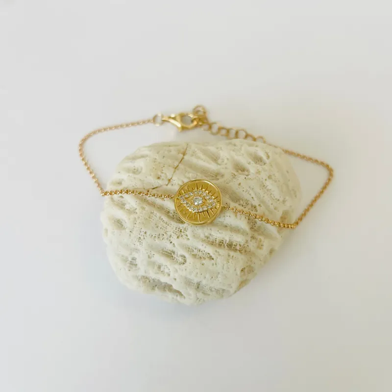 evil eye medallion bracelet sold by Theodosia