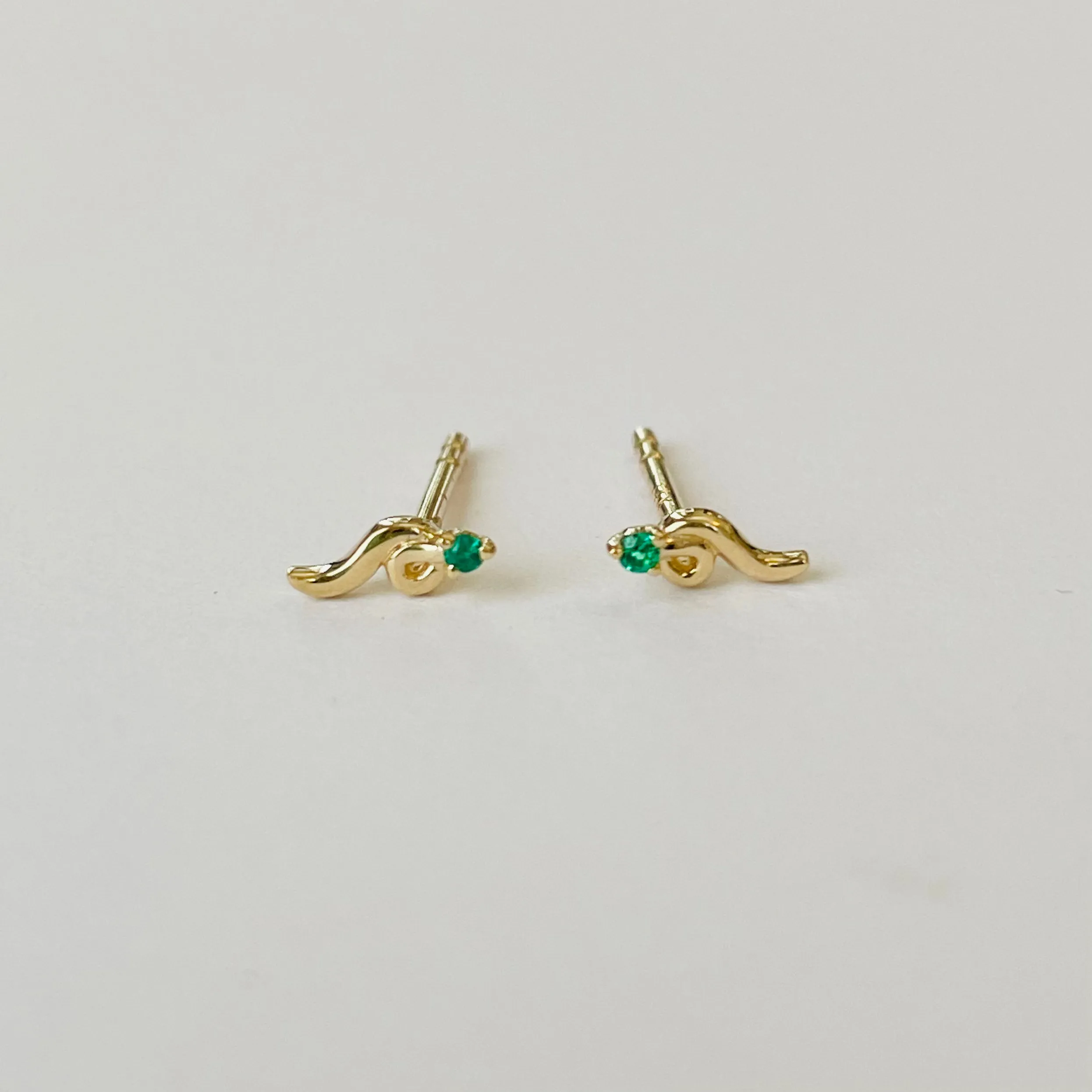emerald snake studs sold by Theodosia