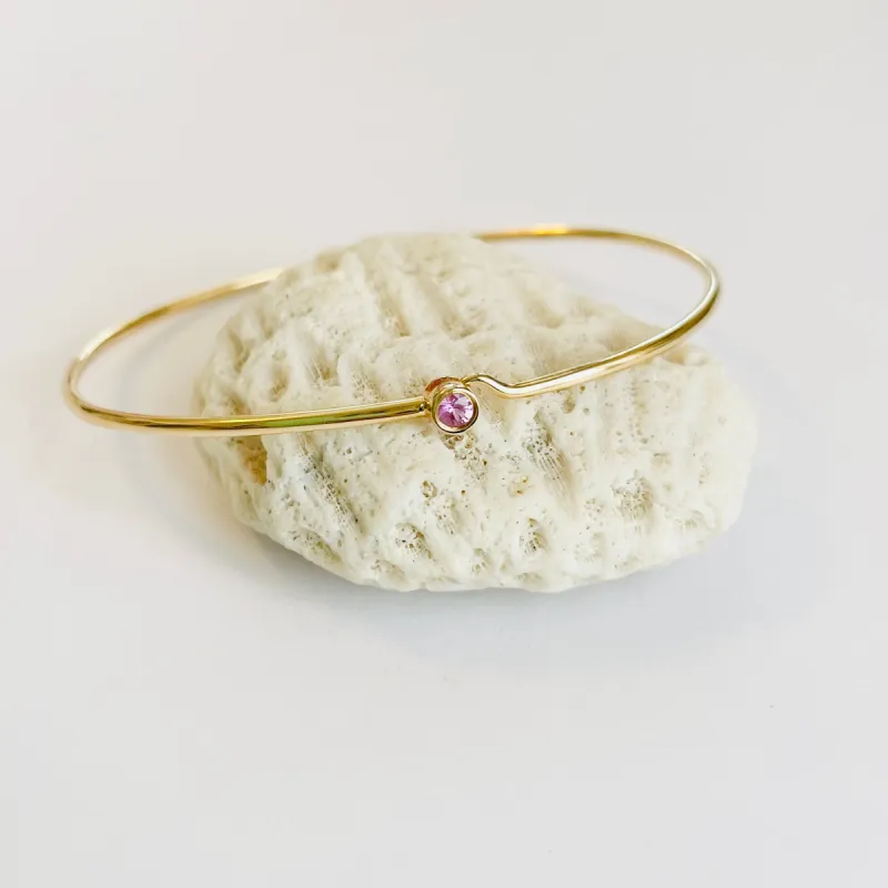 bezel pink sapphire bangle, small sold by Theodosia