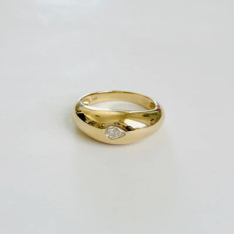 diamond gold dome ring, large sold by Theodosia