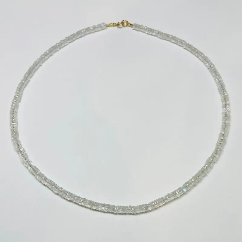 rainbow moonstone heishi necklace sold by Theodosia