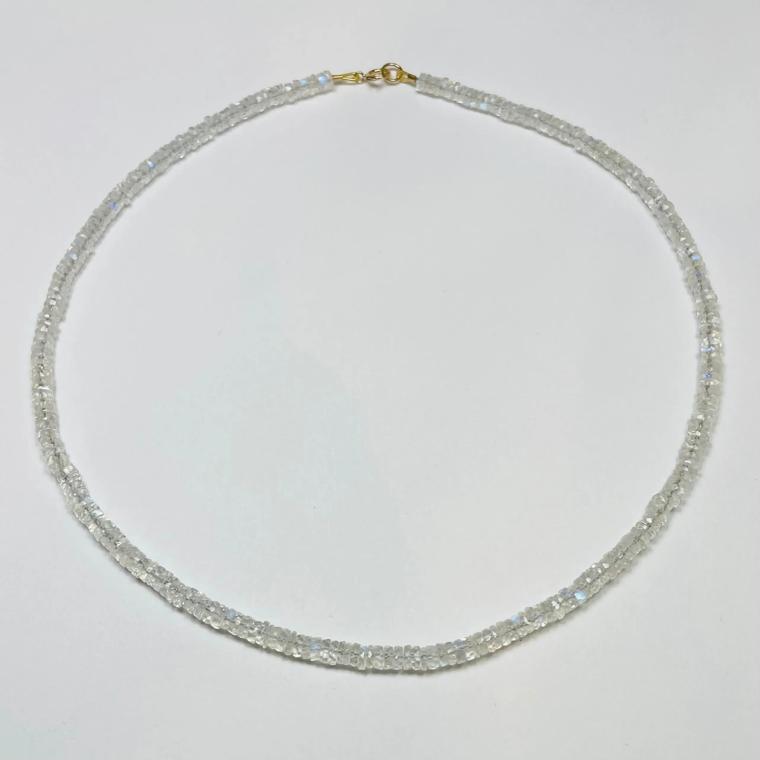 rainbow moonstone heishi necklace sold by Theodosia